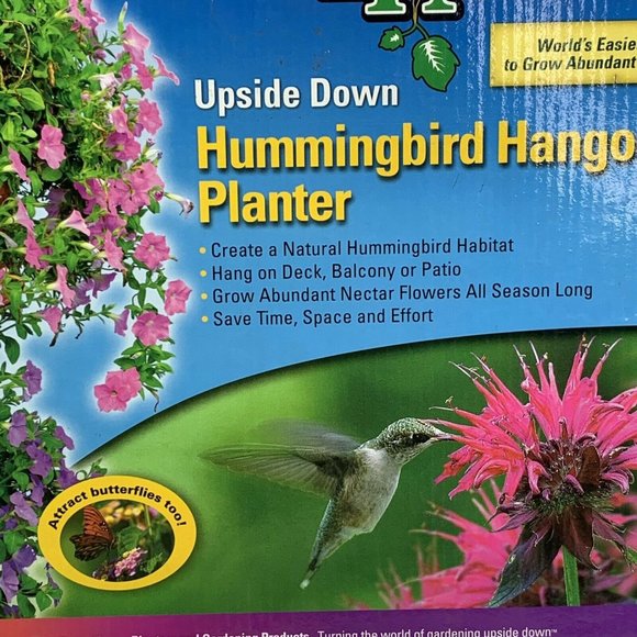 Topsy Turvy Tomato Hummingbird Hangout Flower Planter Upside Down Vertical Grow - Picture 5 of 5